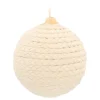 Rustic Christmas Bauble Wool White With Rope