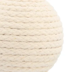 Rustic Christmas Bauble Wool White With Rope