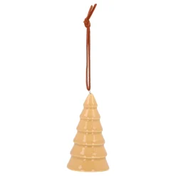 Sand-colored Porcelain Tree Christmas Ornament