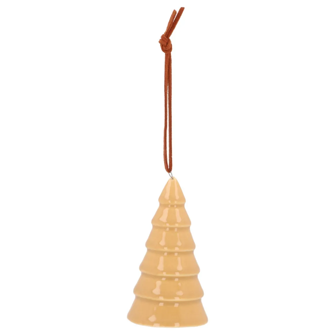 Sand-colored Porcelain Tree Christmas Ornament