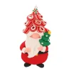 Santa Claus Ornament Trendy Haircut And Christmas Tree