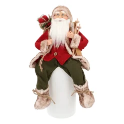 Seated Santa Claus | Bordeaux-green | 45cm /18in | Cloth
