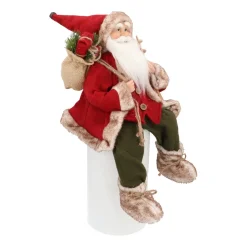 Seated Santa Claus | Bordeaux-green | 45cm /18in | Cloth