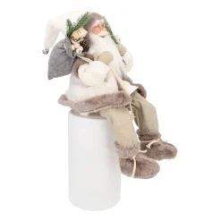 Seated Santa Claus | White-grey | 45cm /18in | Cloth