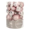 Set Of 36 Antique Pink Mini Baubles | Shatterproof | 2.5-5 Cm