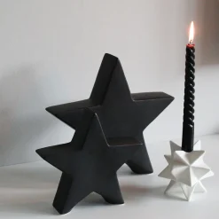 Set Of 4 Black Twist Candles | 25 Cm