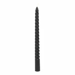 Set Of 4 Black Twist Candles | 25 Cm