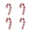 Set Of 4 Candy Cane Christmas Ornaments | 17cm (7") | Red