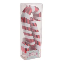 Set Of 4 Candy Cane Christmas Ornaments | 17cm (7