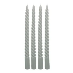 Set Of 4 Cottage Green Twist Candles | 25 Cm