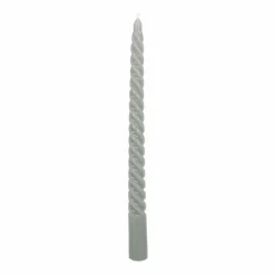 Set Of 4 Cottage Green Twist Candles | 25 Cm