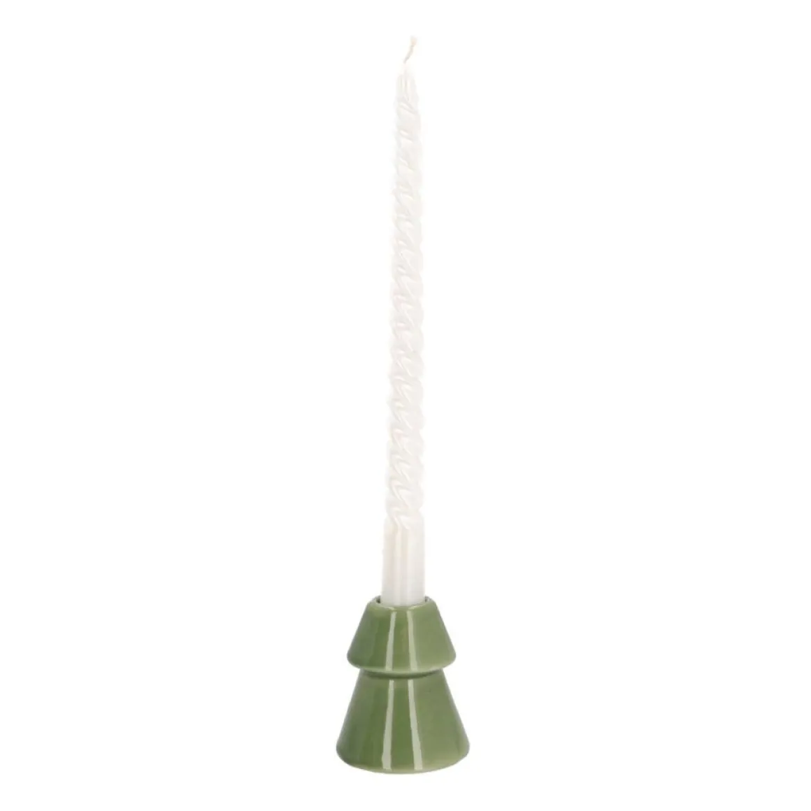 Set Of 4 Metallic White Twist Candles | 25 Cm