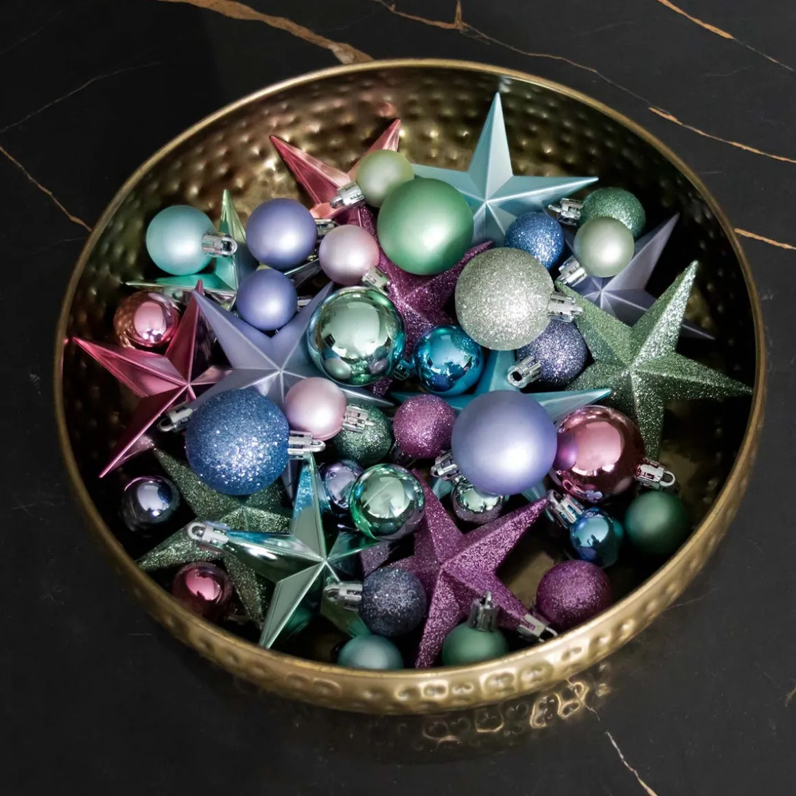 Set Of 32 Pastel Mix Mini Shatterproof Baubles, 2.5-4 Cm