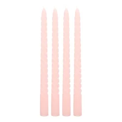 Set Of 4 Pink Twist Candles | 25 Cm