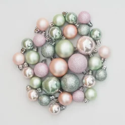 Set Of 32 Romantic Mix Mini Shatterproof Baubles, 2.5-4 Cm