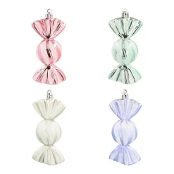 Set Of 4 Shatterproof Sweet Ornaments | Pastel Mix | 11 Cm