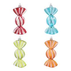 Set Of 4 Sour Candy Christmas Ornaments | Multi | 11cm / 4"