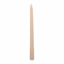 Set Of 4 Taupe Twist Candles | 25 Cm