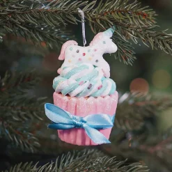 Shatterproof Christmas Ornament Unicorn Cupcake | 15 Cm