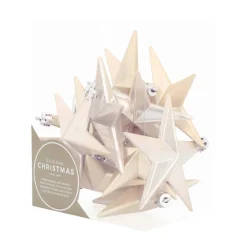Shatterproof Christmas Stars 10cm Champagne 12 Pieces