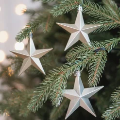 Shatterproof Christmas Stars 10cm Champagne 12 Pieces