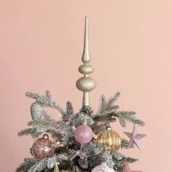 Shatterproof Christmas Tree Topper Glitter Light Gold 30 Cm