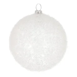 Shatterproof Transparent Christmas Bauble 8cm White