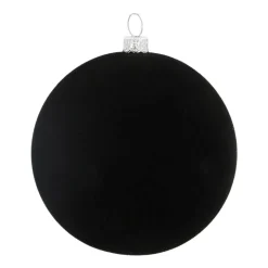 Shatterproof Velvet Black Bauble 8cm