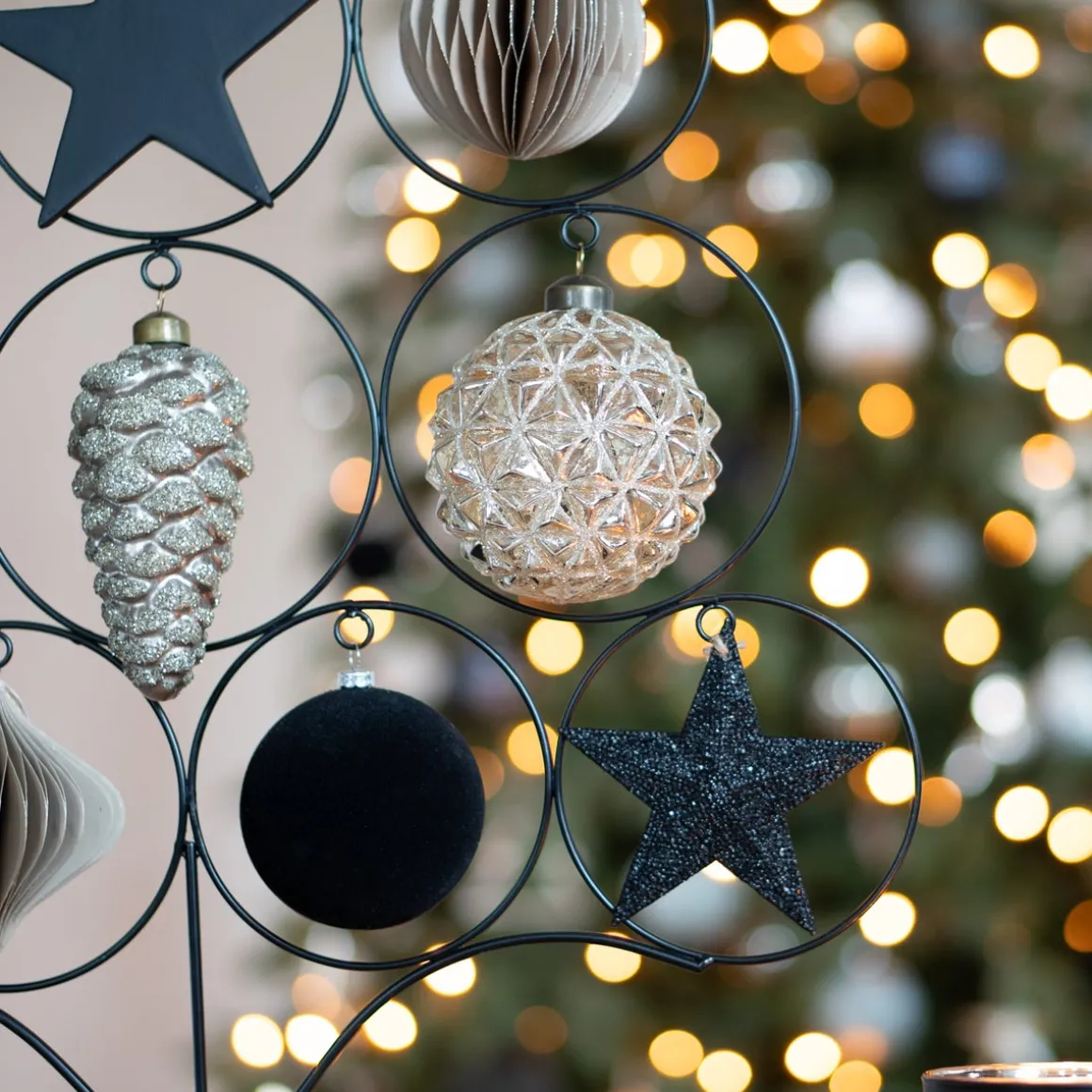 Shatterproof Velvet Black Bauble 8cm