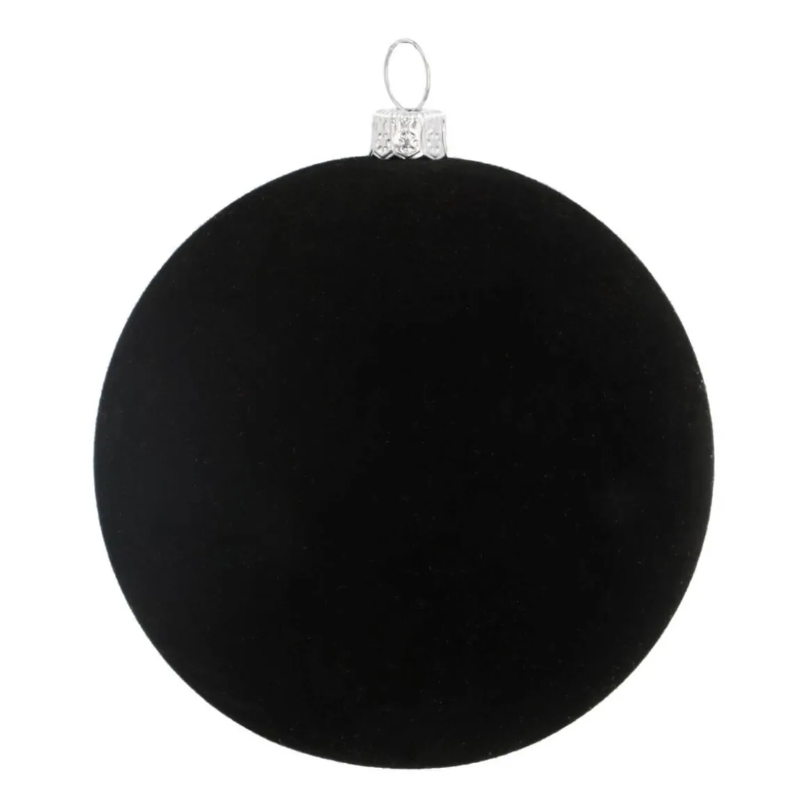 Shatterproof Velvet Black Bauble 8cm
