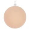 Shatterproof Velvet Christmas Bauble 8cm Beige