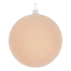Shatterproof Velvet Christmas Bauble 8cm Beige