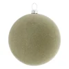 Shatterproof Velvet Christmas Bauble 8cm Cottage Green