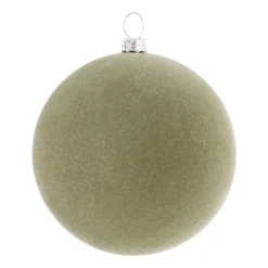 Shatterproof Velvet Christmas Bauble 8cm Cottage Green
