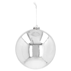 Shatterproof XL Christmas Bauble Silver 15 Cm