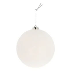 Shatterproof XL Christmas Bauble 15cm White Glitter