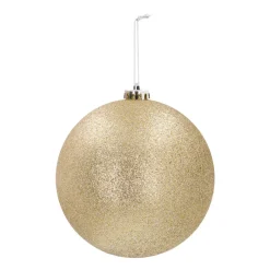 Shatterproof XL Christmas Bauble Gold Glitters 15 Cm