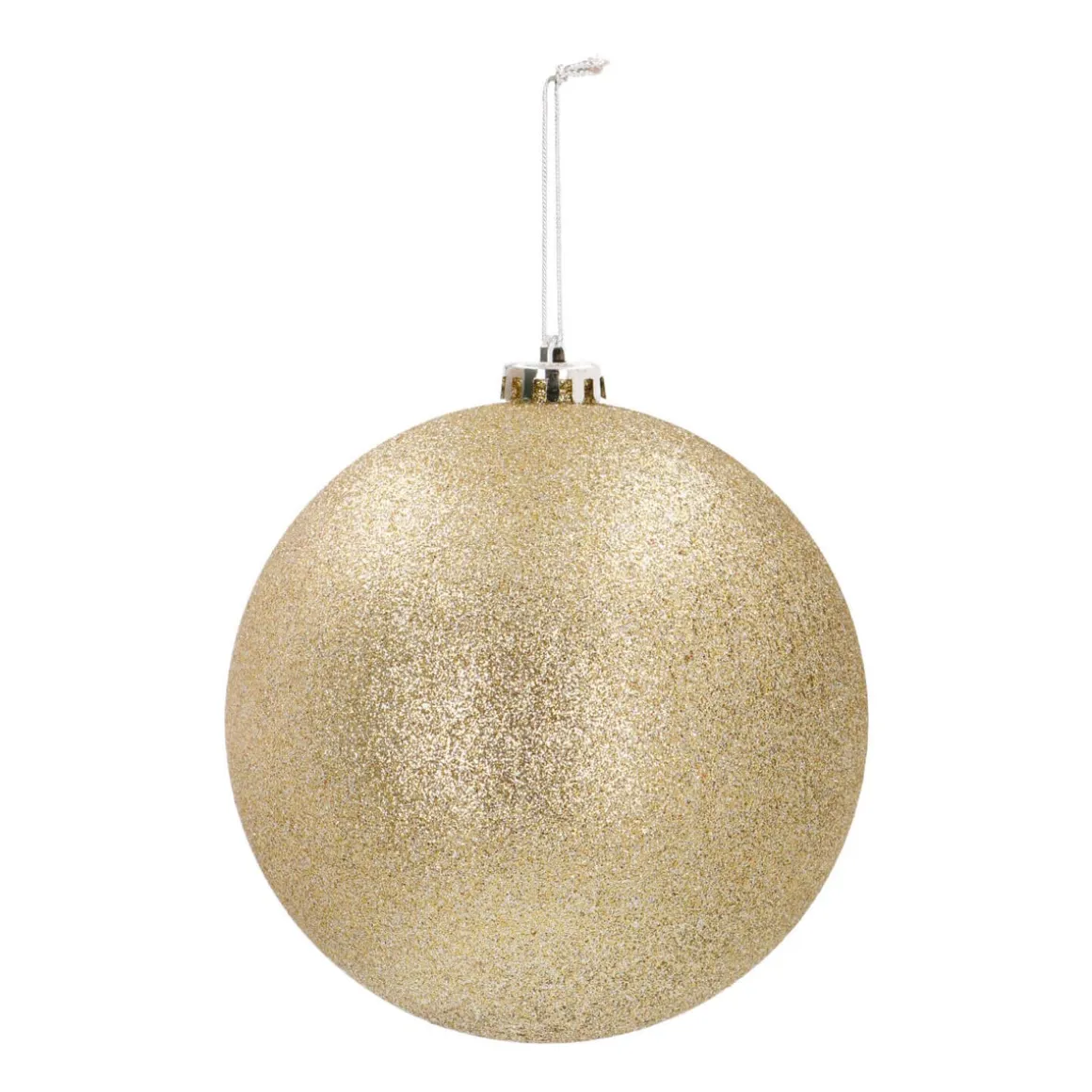 Shatterproof XL Christmas Bauble Gold Glitters 15 Cm