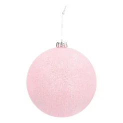 Shatterproof XL Christmas Bauble Glitter Soft Pink 15 Cm