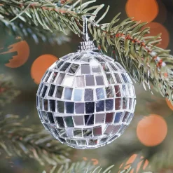 Silver Disco Ball Bauble | 6 Cm