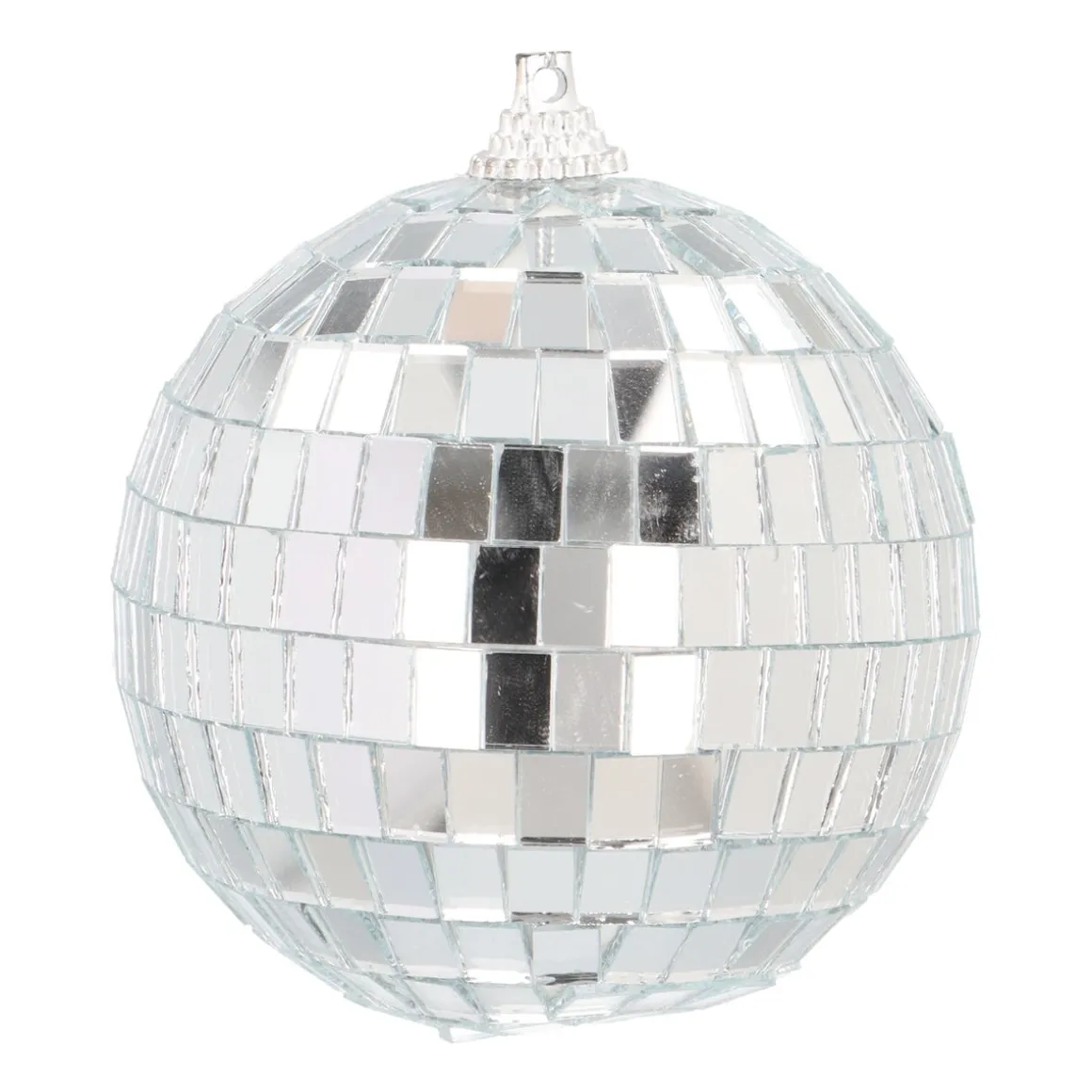 Silver Disco Christmas Bauble With Reflective Mirrors