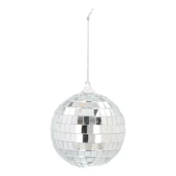 Silver Disco Christmas Bauble With Reflective Mirrors