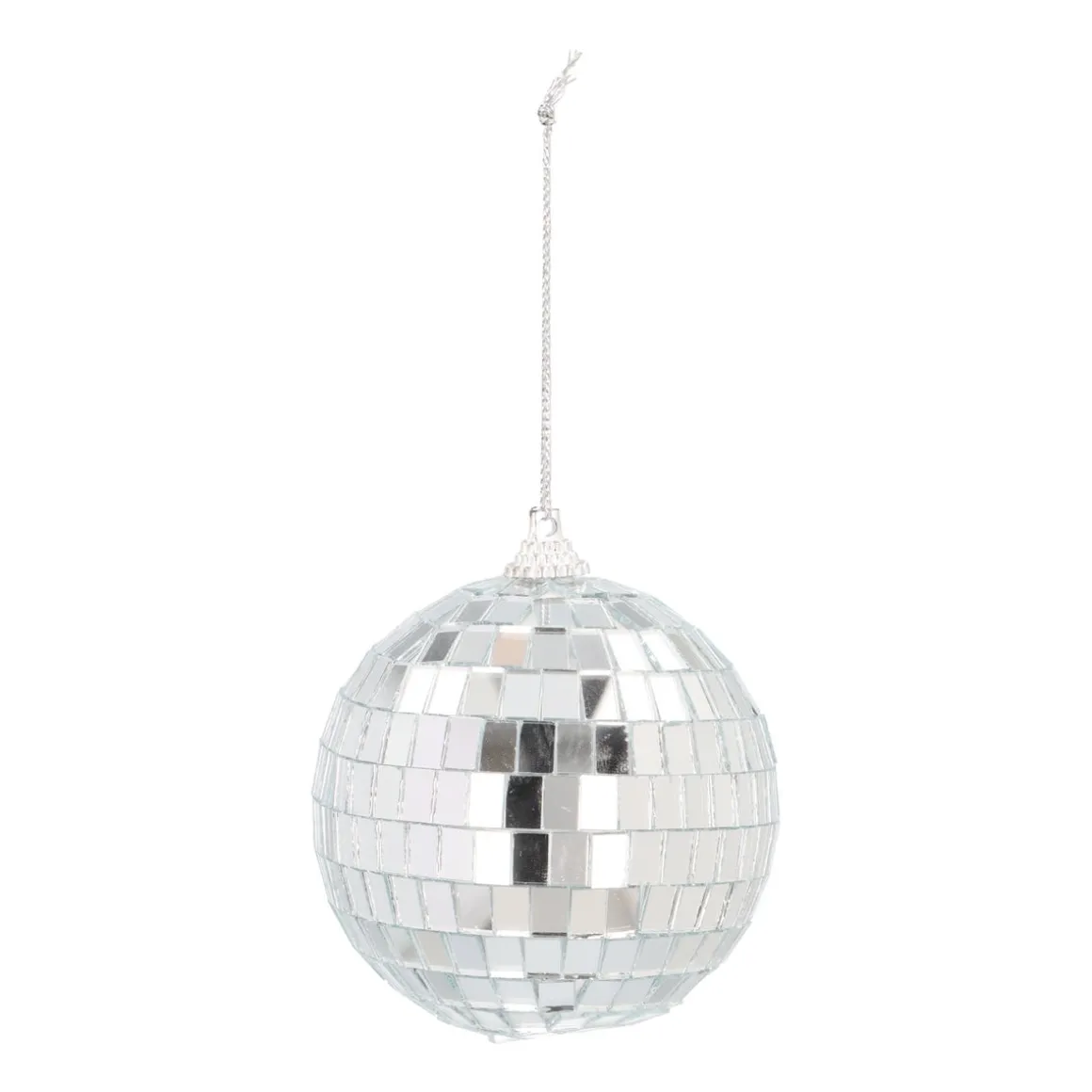 Silver Disco Christmas Bauble With Reflective Mirrors