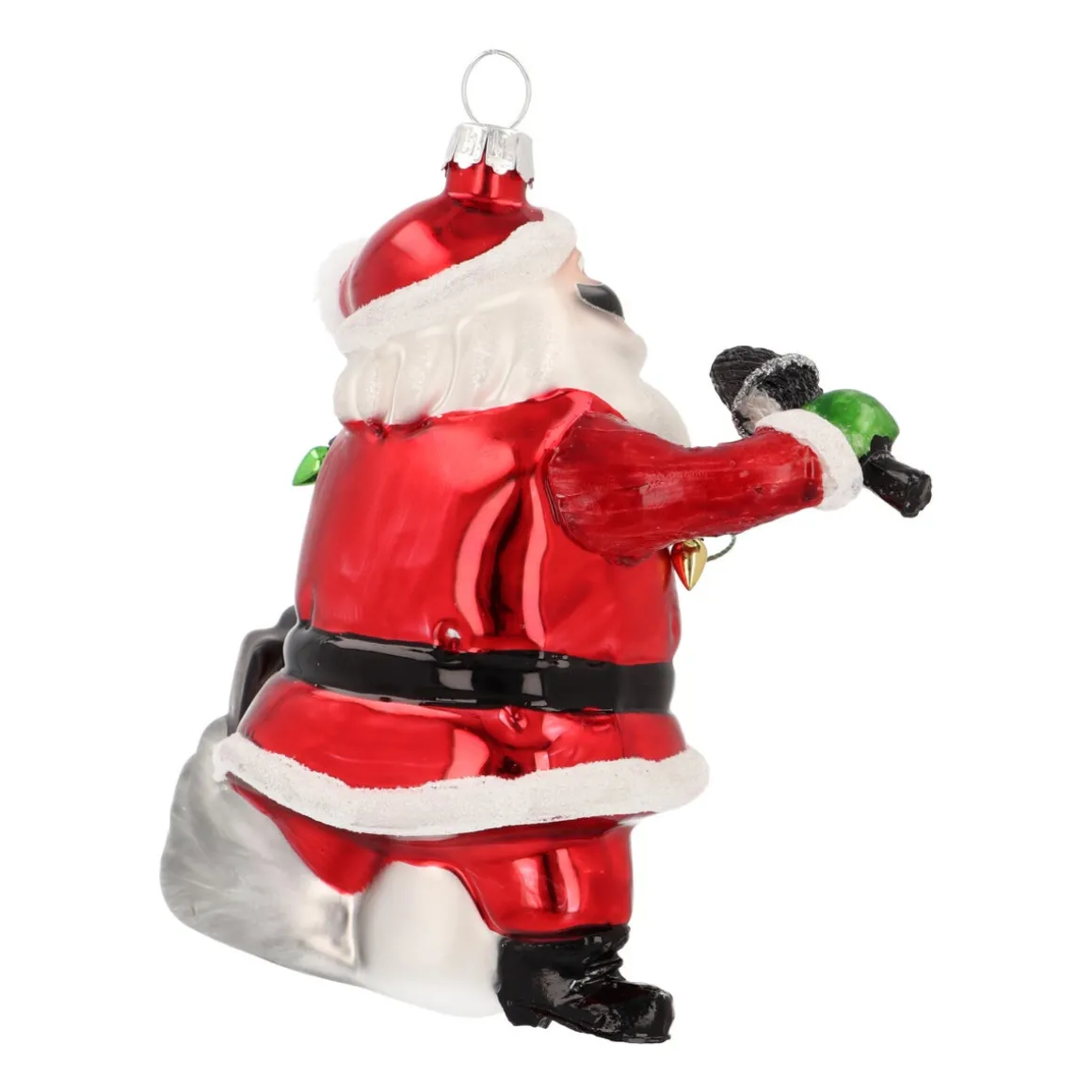 Singing Santa Ornament With Sunglasses And Microphone