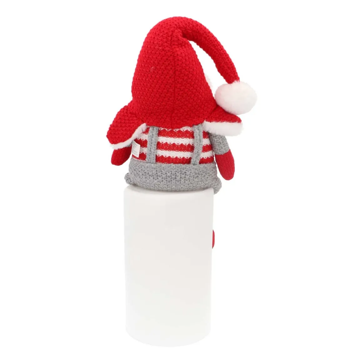 Sitting Gnome | Red-Grey | Fabric | 45 Cm