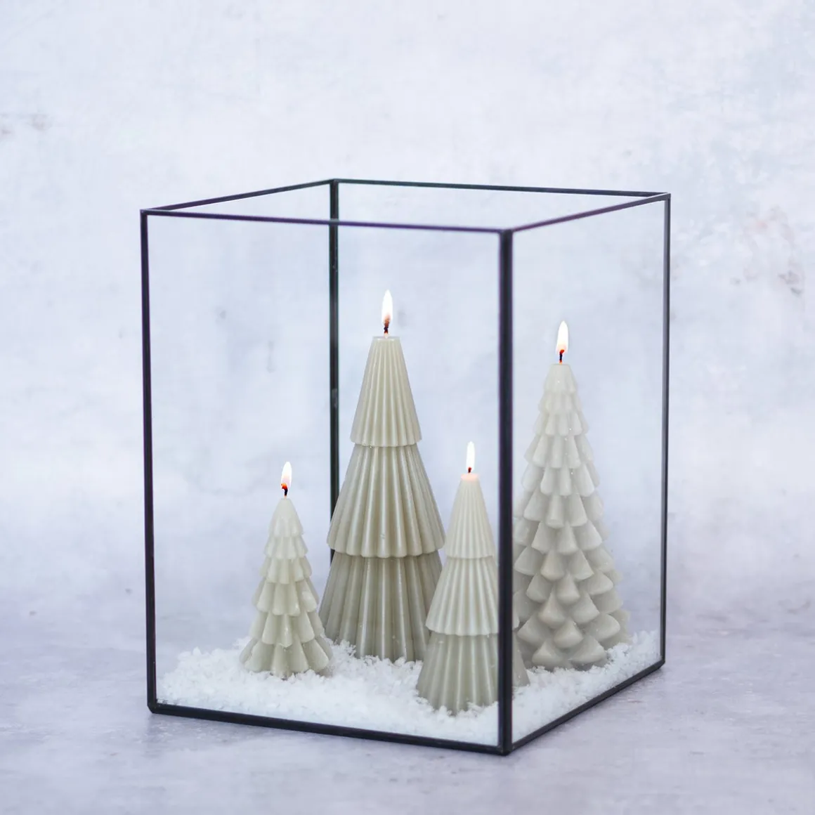 Small Layered Green Christmas Tree Candle