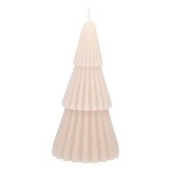 Small Layered Taupe Christmas Tree Candle