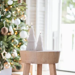 Small Layered Taupe Christmas Tree Candle