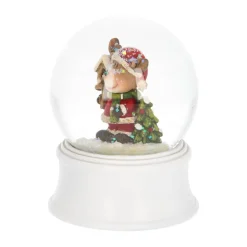 Snow Globe With Reindeer In Santa Suit | ⌀6cm | 9cm High