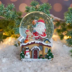 Snow Globe With Santa And Teddy Bear | ⌀6cm | 9cm Tall